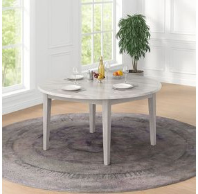 Essence White and Gray 54" Round Marble Top Dining Table