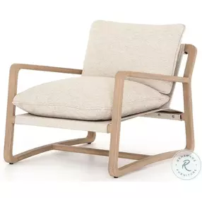Lane Faye Sand Performance Fabric And Washed Brown Outdoor Chair