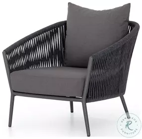Porto Charcoal And Bronze Performance Fabric Outdoor Chair