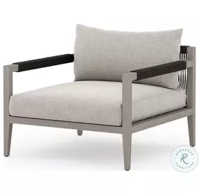 Sherwood Grey And Stone Grey Performance Fabric Outdoor Chair