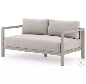 Sonoma 60" Grey And Stone Grey Performance Fabric Outdoor Sofa