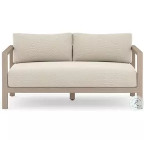 Sonoma Brown And Faye Sand Performance Fabric Outdoor Loveseat