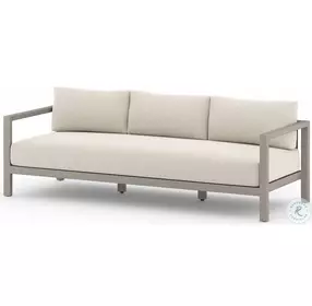 Sonoma Grey And Faye Sand Performance Fabric Outdoor Sofa