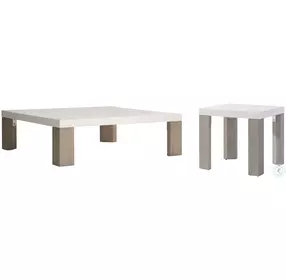 Lorenzo Vintage Cream And Flint Square Occasional Table Set