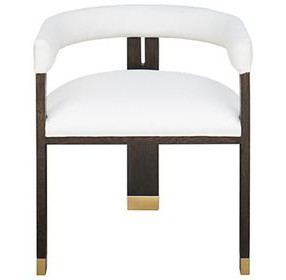 Jude Dark Espresso and White Performance Fabric Accent Chair