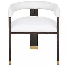 Jude Dark Espresso and White Performance Fabric Accent Chair