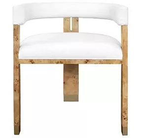Jude Brown and White Performance Fabric Accent Chair