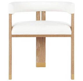 Jude Cerused Oak and White Performance Fabric Accent Chair