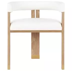 Jude Cerused Oak and White Performance Fabric Accent Chair
