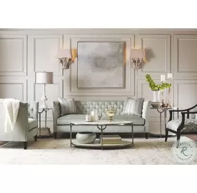Morello Oxidized Nickel And Carrara Marble Oval Metal Occasional Table Set