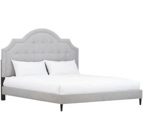 Zest Light Gray and Black Upholstered Panel Bed