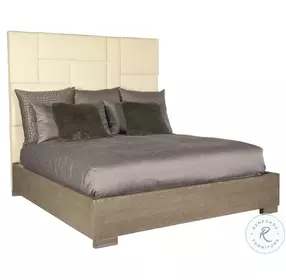 Mosaic Dark Taupe King Upholstered Panel Bed