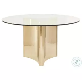 Abbott Patinated Brass 54" Dining Table