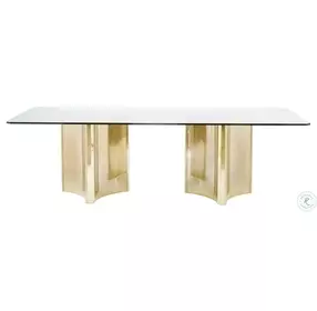 Abbott Patinated Brass Dining Table