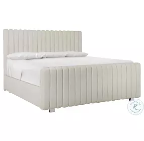 Silhouette Beige King Upholstered Panel Bed