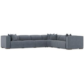 Bliss Blue 6 Piece Modular Power Reclining Sectional with Pillows