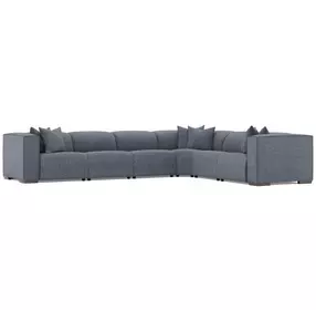 Bliss Blue 6 Piece Modular Power Reclining Sectional with Pillows
