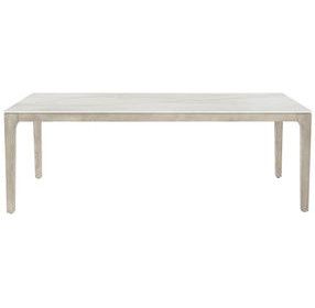 Marbella White Shell Rectangular Outdoor Natural Stone Top Dining Table