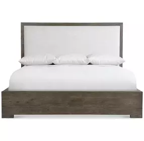 Outline Cassel and White Performance Fabric Queen Upholstered Panel Bed