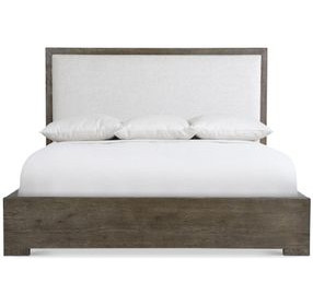 Outline Cassel and White Performance Fabric King Upholstered Panel Bed