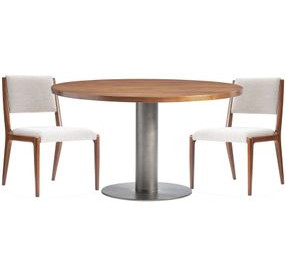 Brasea Lume and Tungsten Round Dining Room Set