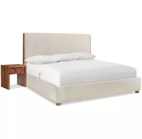 Brasea Beige and Lume Performance Fabric Upholstered Panel Bedroom Set