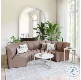 Garbi Beige Velvet 4 Piece Modular Sectional