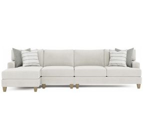 Mila Beige 3 Piece Modular Sectional with Pillows