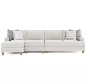 Mila Beige 3 Piece Modular Sectional with Pillows