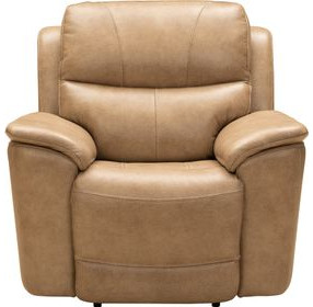 Kaden Elliott Taupe Leather Power Recliner with Power Lumbar and USB Charging