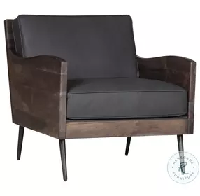 Karma Slate Genuine Leather Accent Chair