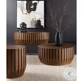 Mercantile Natural Gears Round Occasional Table Set