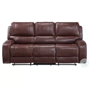 Keily Brown Manual Reclining Sofa with Dropdown Table