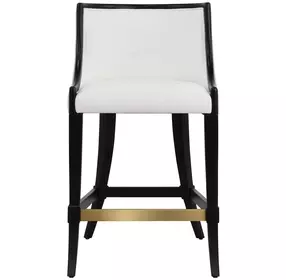 Keaton White and Black Performance Fabric Counter Height Stool