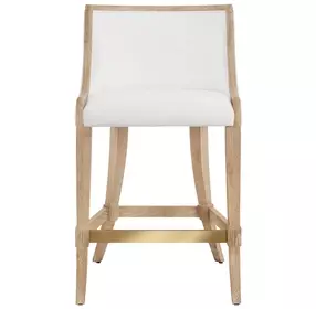 Keaton White and Brown Performance Fabric Counter Height Stool