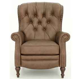 Kendall Oasis Walnut Leather Push Thru The Arms Recliner