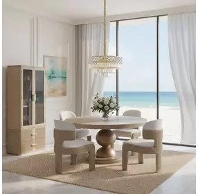 West Kensington Sea Salt Caramel Round Dining Room Set