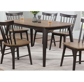 Kensington Black and Natural 63" Rectangular Leg Dining Table