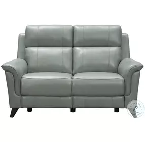 Kester Lorenzo Mint Leather 63" Power Reclining Loveseat with Power Headrest and USB Charging