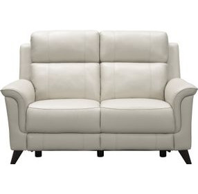 Kester Laurel Cream Leather 63" Power Reclining Loveseat with Power Headrest and USB Charging