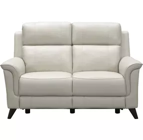 Kester Laurel Cream Leather 63" Power Reclining Loveseat with Power Headrest and USB Charging