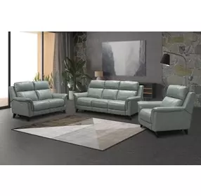 Kester Lorenzo Mint Leather Power Reclining Living Room Set with Power Headrest and USB Charging