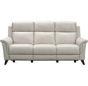 Kester Laurel Cream Leather 86" Power Reclining Sofa with Power Headrest and USB Charging