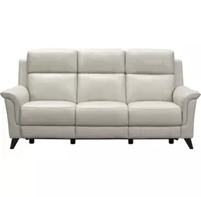 Kester Laurel Cream Leather 86" Power Reclining Sofa with Power Headrest and USB Charging