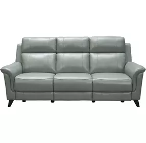 Kester Lorenzo Mint Leather 86" Power Reclining Sofa with Power Headrest and USB Charging
