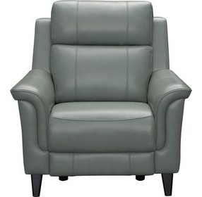 Kester Lorenzo Mint Leather Power Recliner with Power Headrest and USB Charging