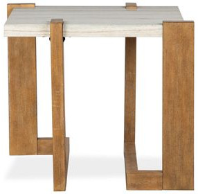 Goldmere Honey Wheat Rectangular Granite Top End Table