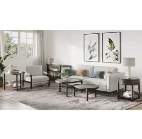 Hadleigh Black Coffee Bean Free Form Nesting Occassional Table Set