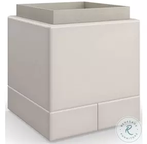 Bindi Fossil And Taupe Leather Side Table