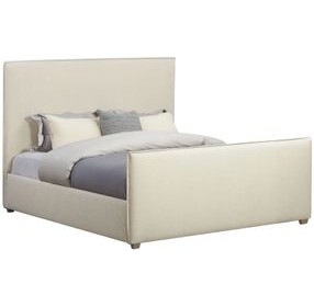 Zest Cream King Upholstered Flanged Panel Bed